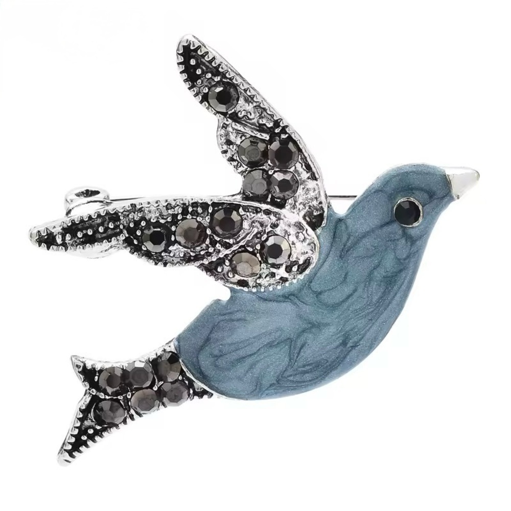 🌻 3/$25 Elegant Flying Blue Bird Brooch - Picture 5 of 5